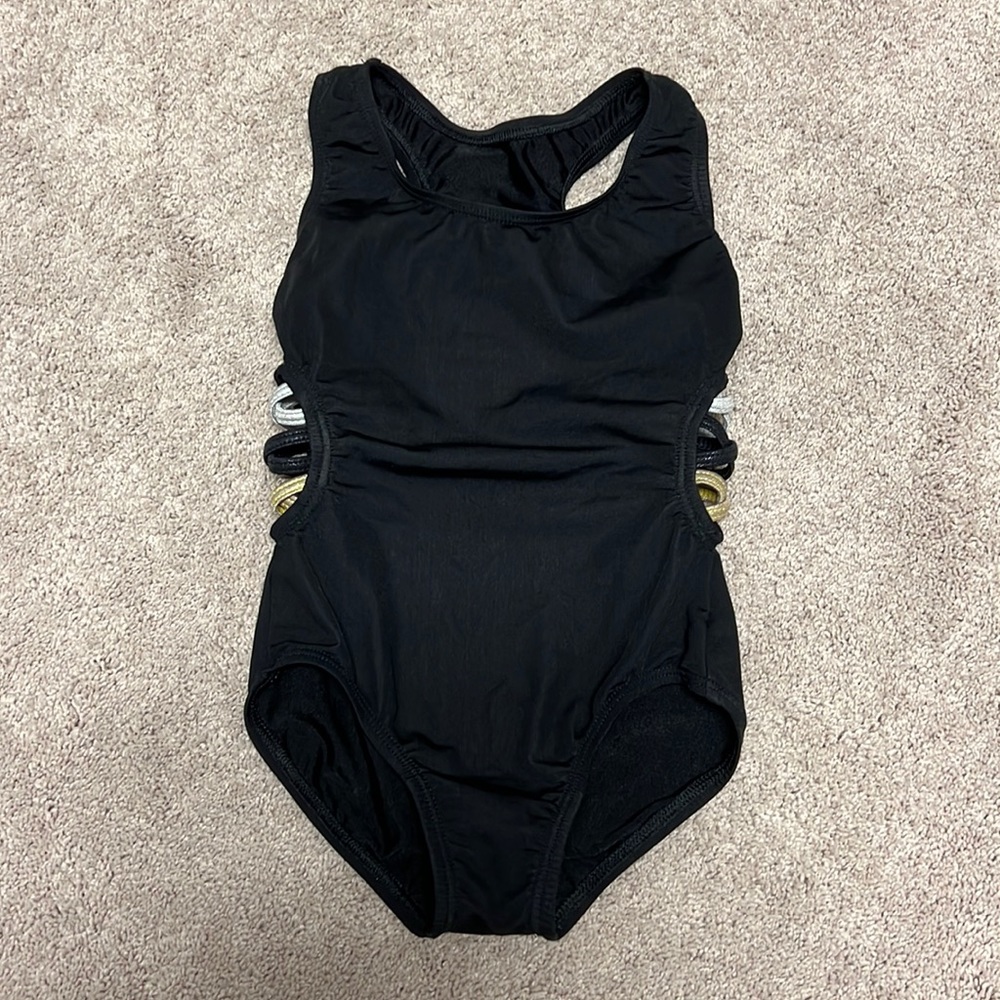 Random Hearts black bathing suit